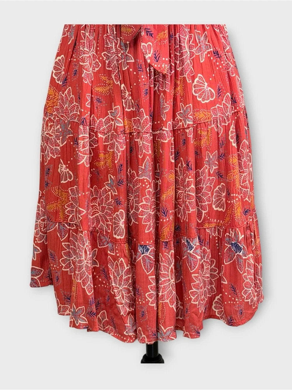 Red Floral Tie-Back Sundress